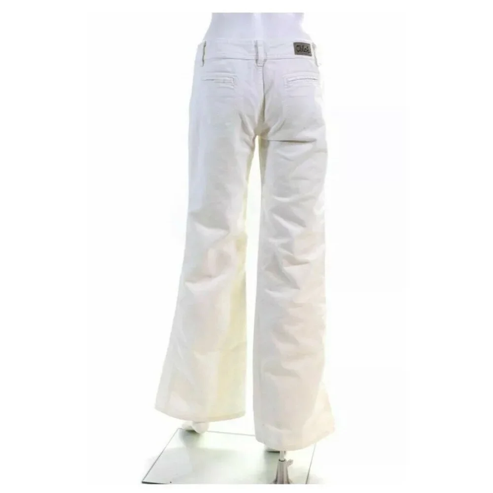 CHLOE Perle Wide Leg Low-Rise Ivory Pants Made In Italy MSRP:$895​​​ - Picture 3 of 7